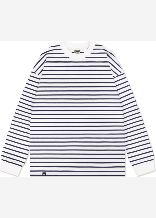 Лонгслив 155 RLXD FIRM LS TEE бело-синий в полоску унисекс