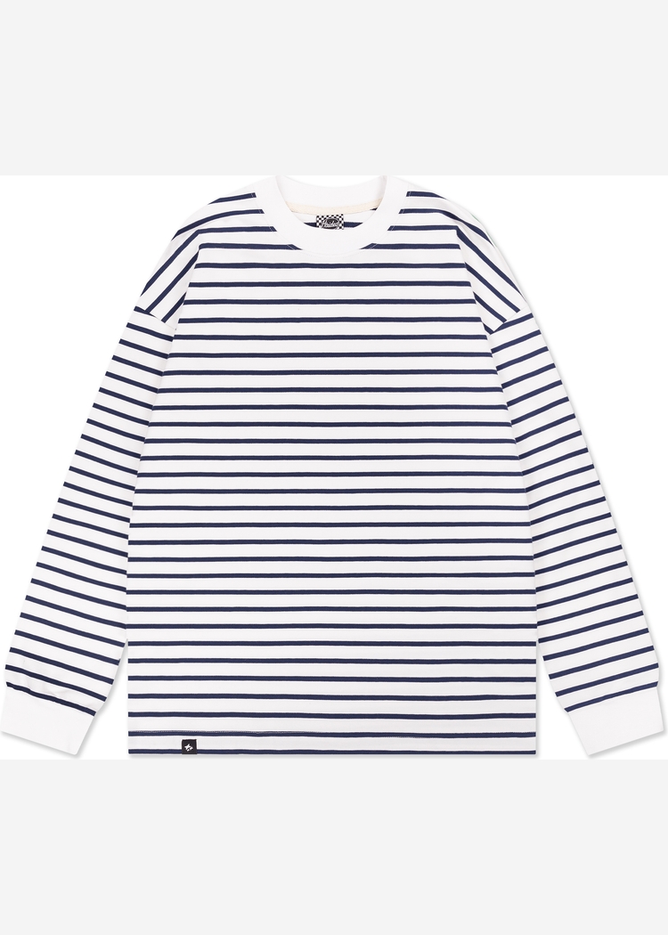 Лонгслив 155 RLXD FIRM LS TEE бело-синий в полоску унисекс