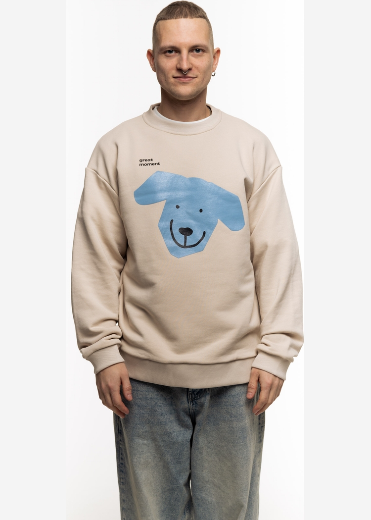 Свитшот  бежевый Moment Blue Big Dog beige