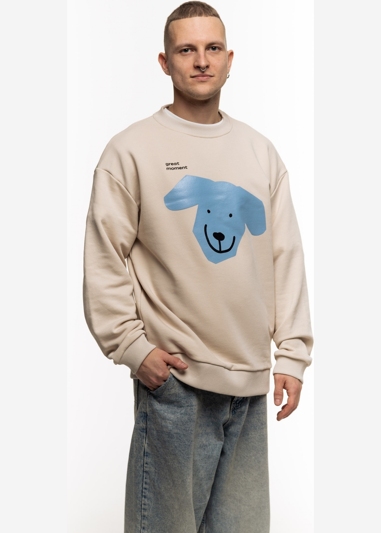 Свитшот  бежевый Moment Blue Big Dog beige