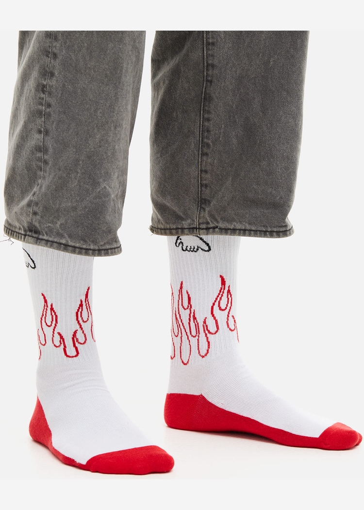 Носки ANTEATER Fire белые красные