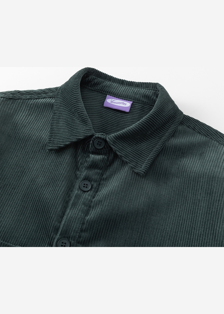 Рубашка YMKASHIX Velvet Button темно-изумрудная