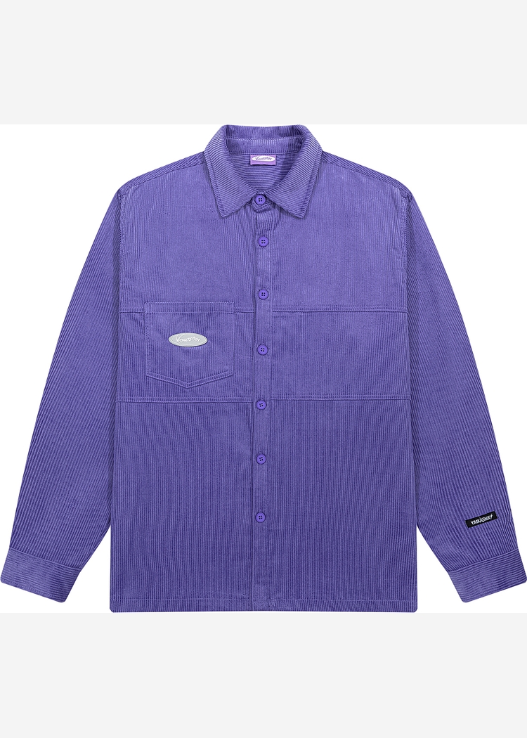 Рубашка YMKASHIX Velvet Button фиолетовая