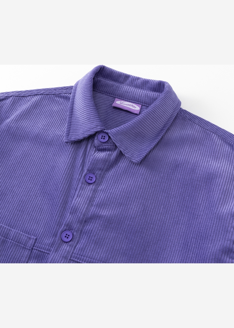 Рубашка YMKASHIX Velvet Button фиолетовая