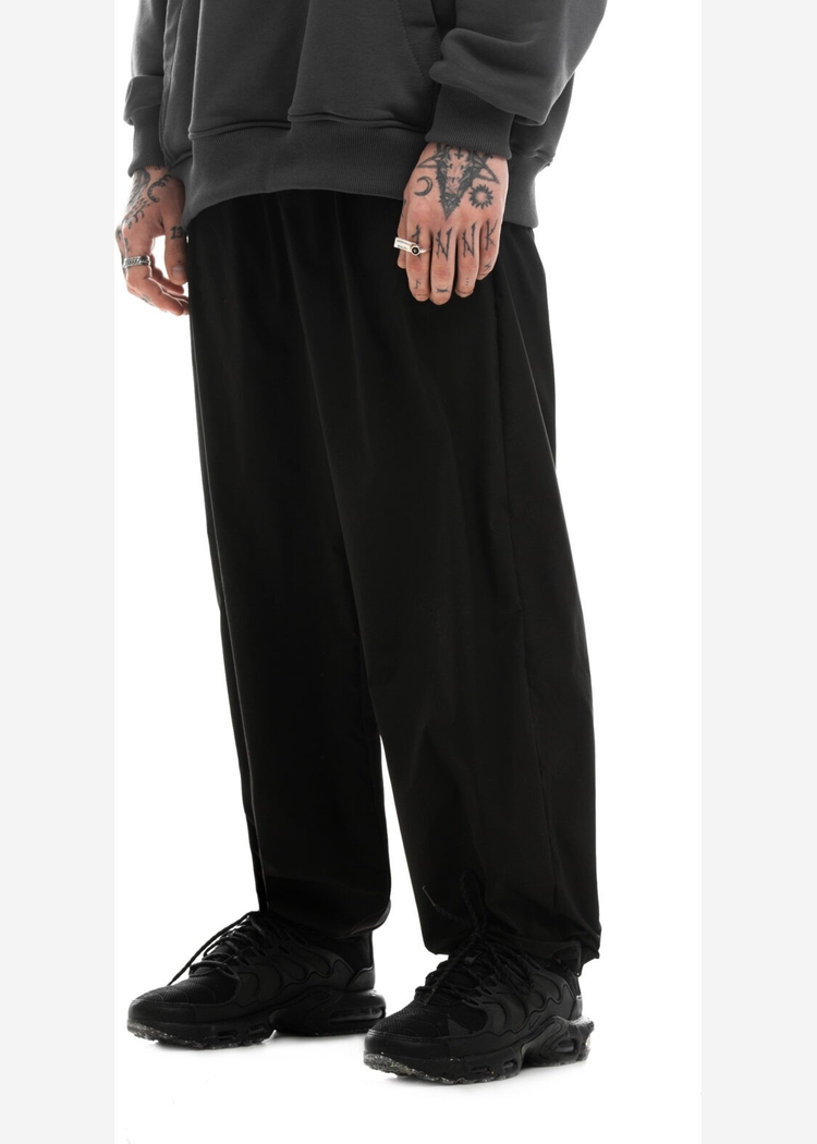 Брюки Wide nylon черные