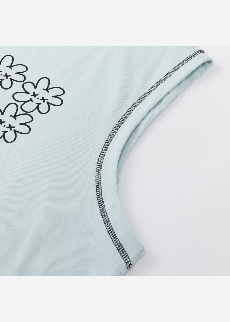 Майка YMKASHIX face flower голубой