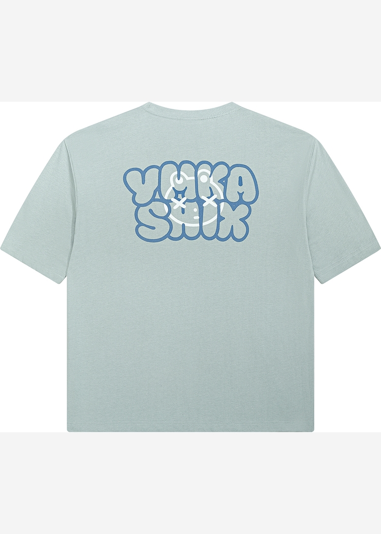 Футболка YMKASHIX Logo Face серо-зеленый