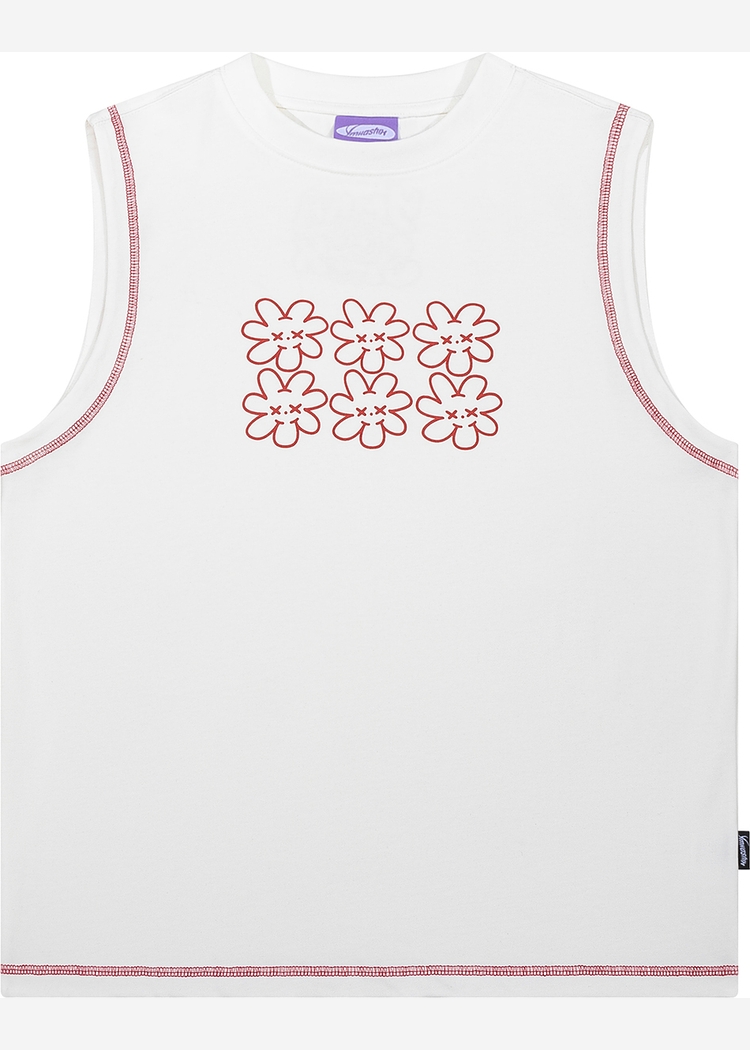 Майка YMKASHIX face flower белый