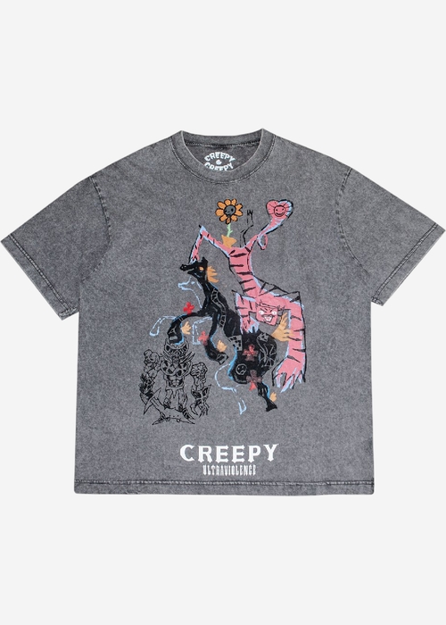 Футболка Creepy лошадка серый
