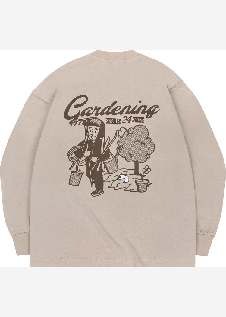 GARDENING RLXD HW LS TEE grey.beige лонгслив