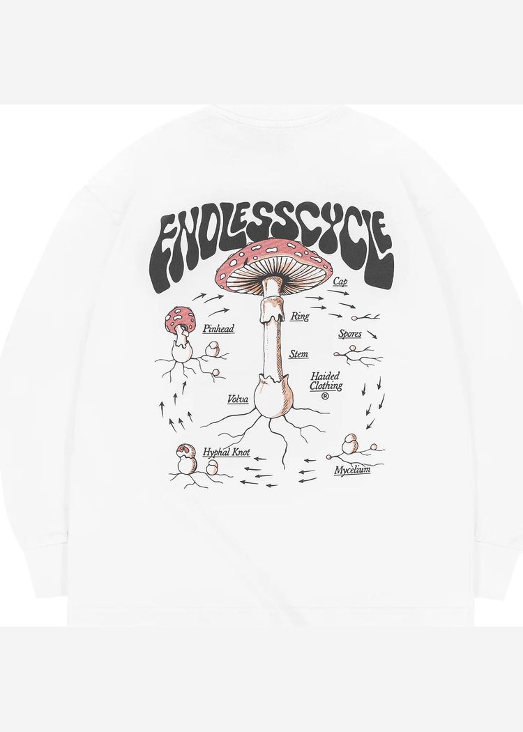 ENDLESS CYCLE RLXD HW LS TEE white лонгслив