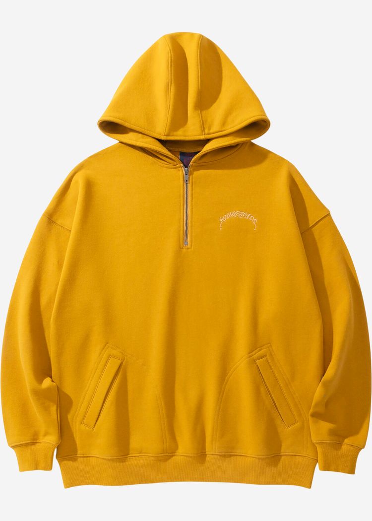 Худи YMKASHIX PUFF Half Zip горчичный