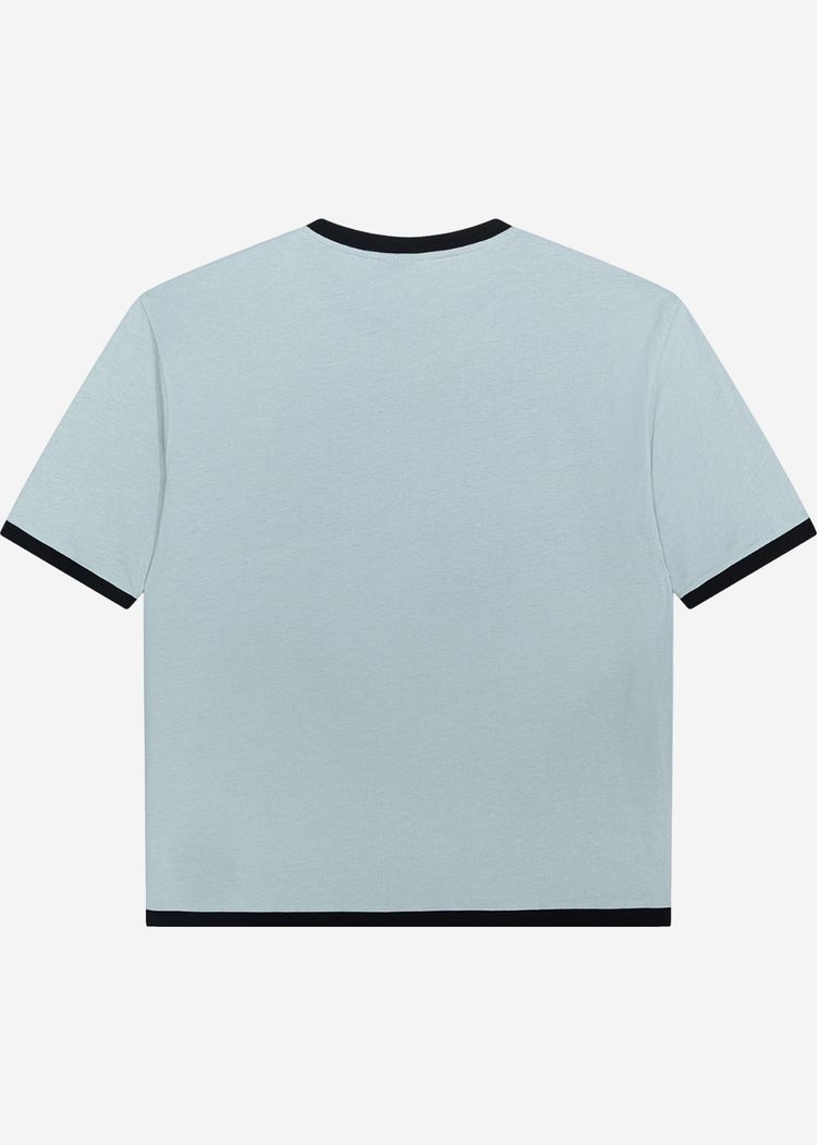 Футболка YMKASHIX HELLCOME logo серо-синяя