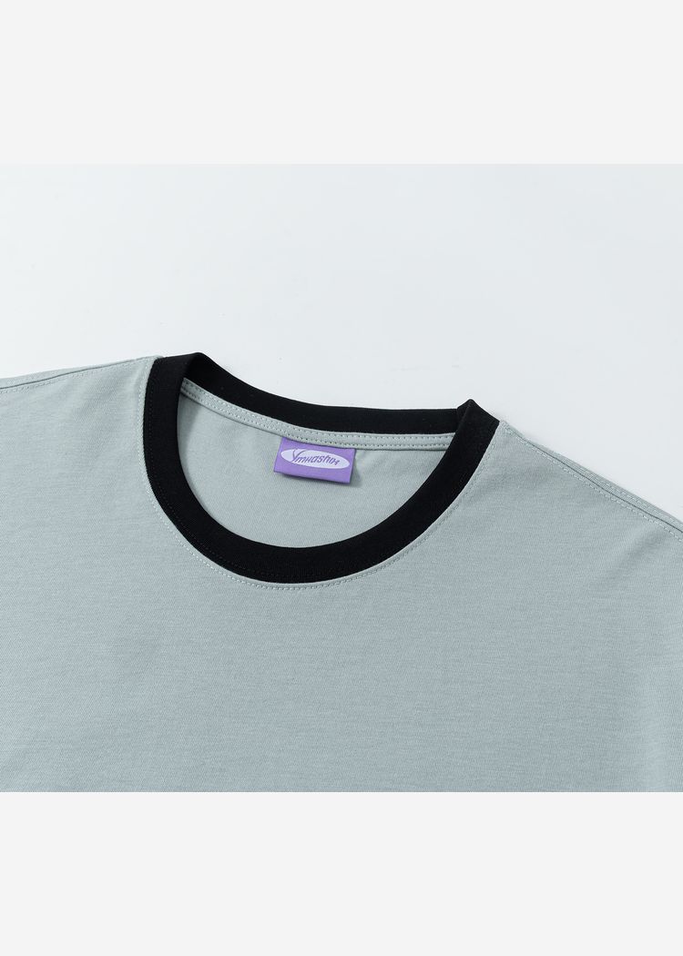 Футболка YMKASHIX HELLCOME logo серо-синяя