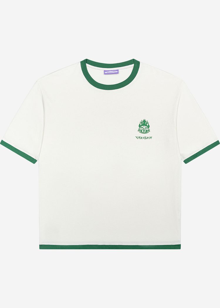 Футболка YMKASHIX HELLCOME logo бежевая