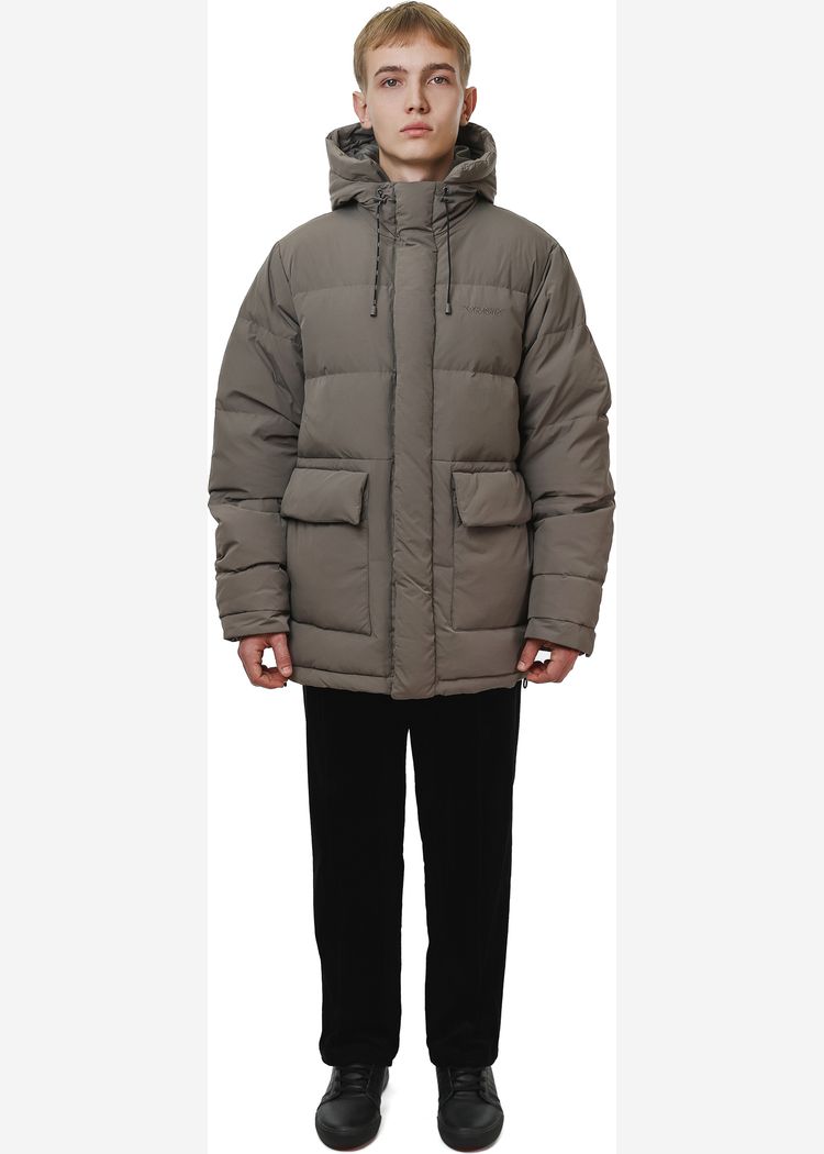 Пуховик YMKASHIX HTF Logo серый мужской