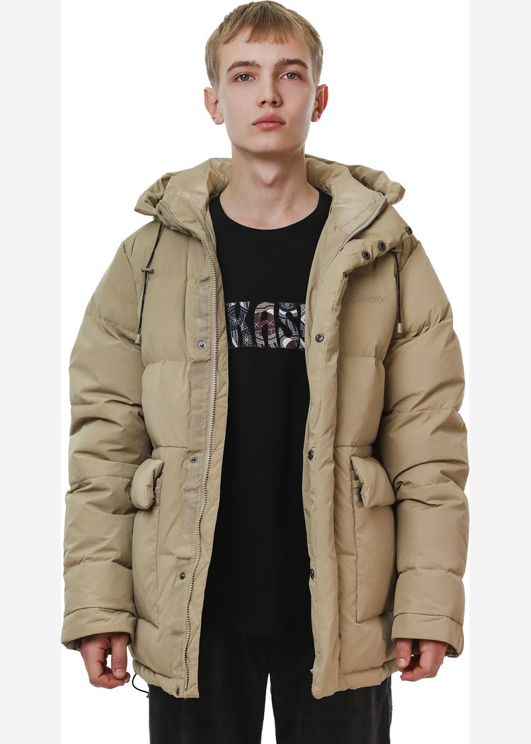 Пуховик YMKASHIX HTF Logo песочный мужской