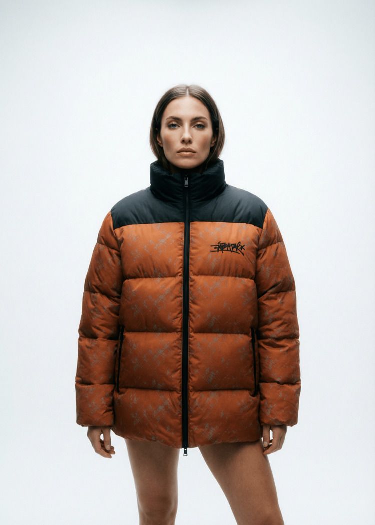 Куртка ANTEATER Downjacket-RF-Print-Terrakot