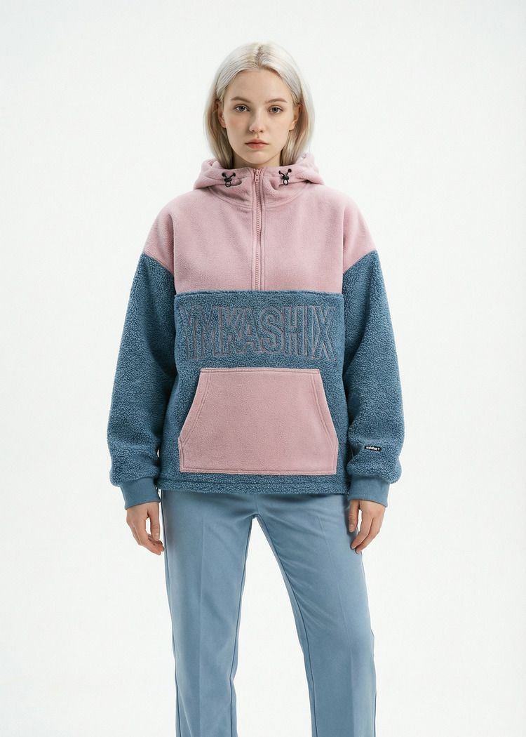 Худи женское YMKASHIX Little Lamb пыльно-синий/пурпурный