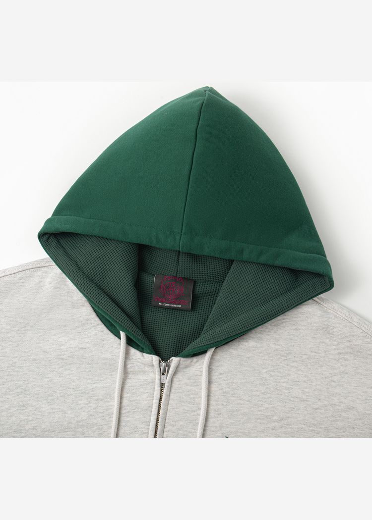 Зип худи YMKASHIX HTF светло-серое/зеленое женское