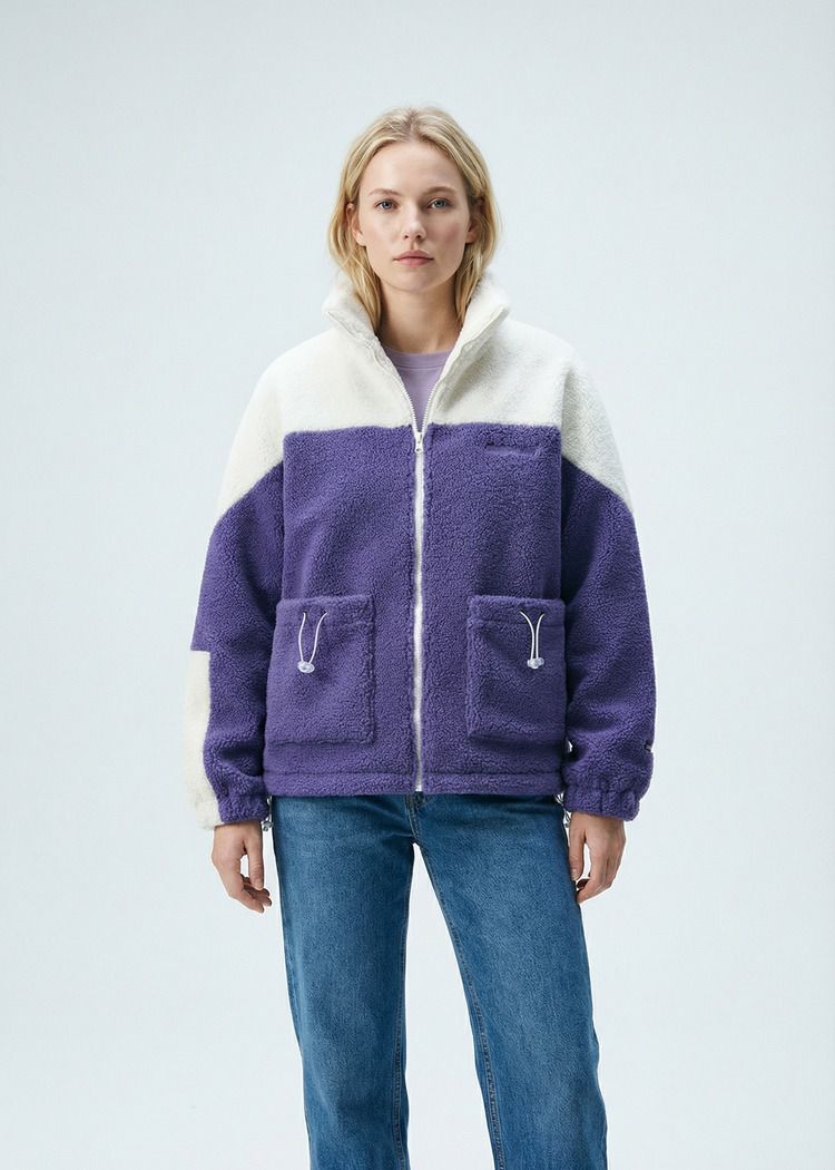 Куртка YMKASHIX Furry Big Logo HTF бело-фиолетовая женская