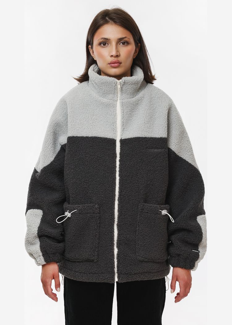 Куртка YMKASHIX Furry Big Logo HTF серая женская