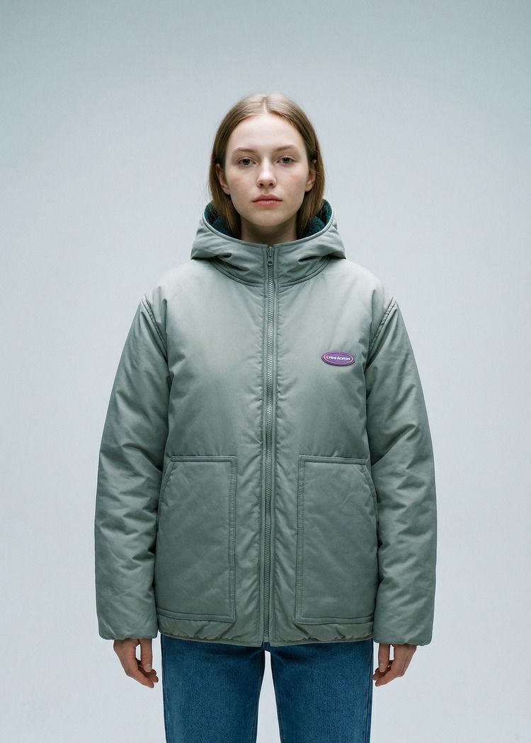 Куртка YMKASHIX двухсторонняя зеленая женская