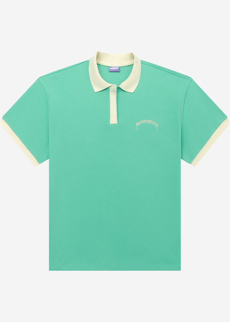 Футболка-поло YMKASHIX Puff бирюзовая