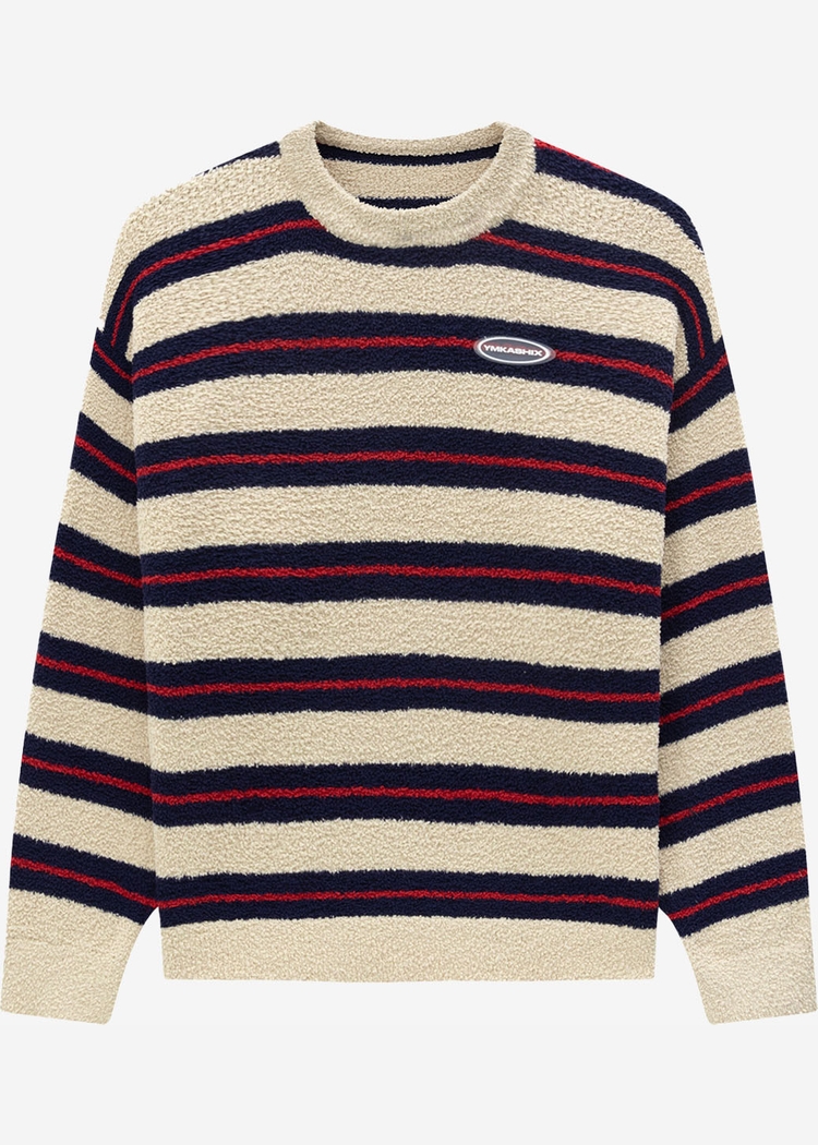 Свитер YMKASHIX Soft Strips бежевый унисекс