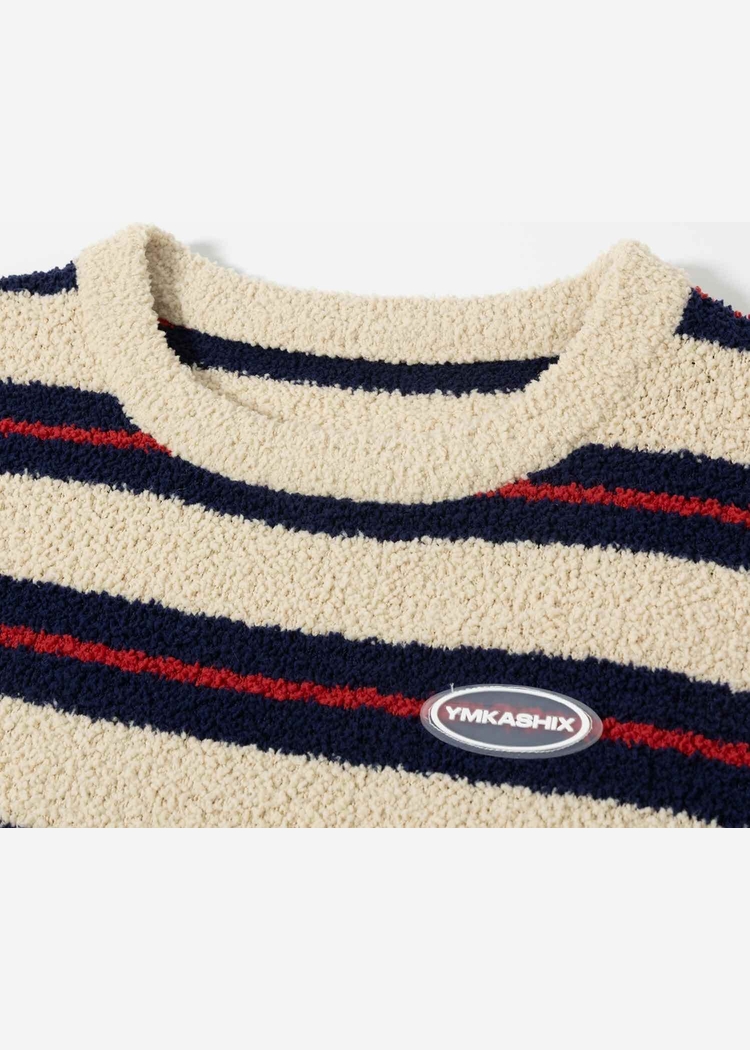 Свитер YMKASHIX Soft Strips бежевый унисекс
