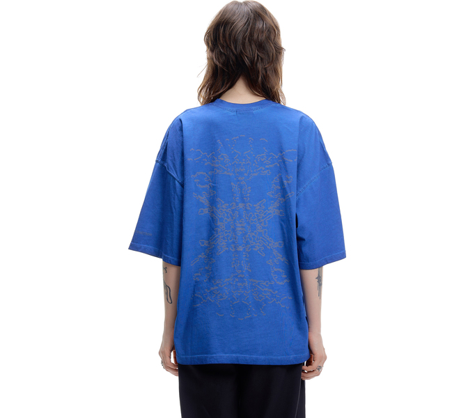 Футболка голубая ISSAYA Fractal Blue Garment Dyed
