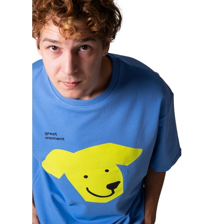 602 Yellow Big Dog blue OS футболка