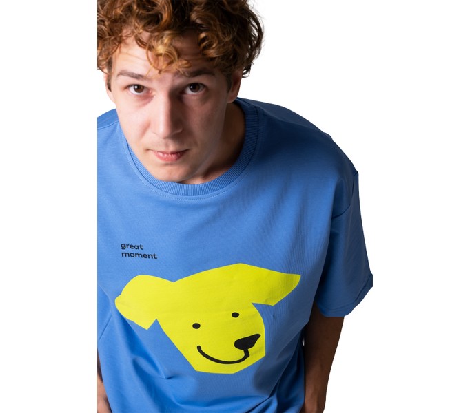 602 Yellow Big Dog blue OS футболка