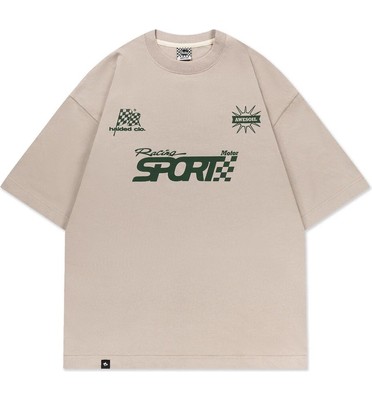 Футболка Haided "RACING RLXD HW TEE" grey.beige