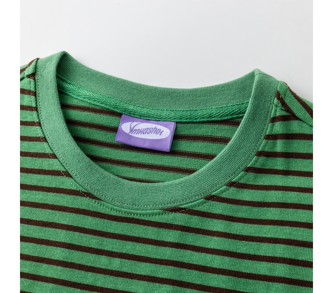 Футболка YMKASHIX Stripe зеленый/коричневый