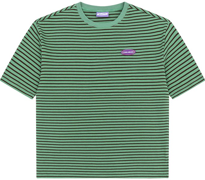 Футболка YMKASHIX Stripe зеленый/коричневый