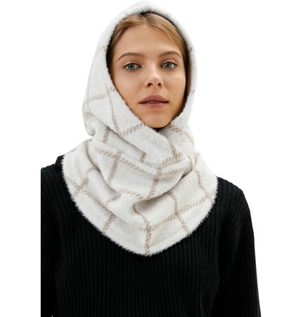 Капор SNOODLY fur lt.beige клетка