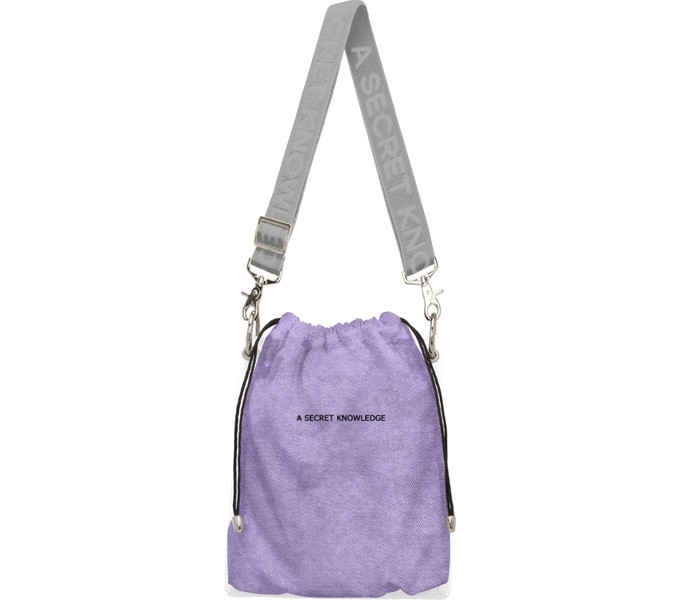 Сумка Medium Glassy Tub washed purple, серый ремень