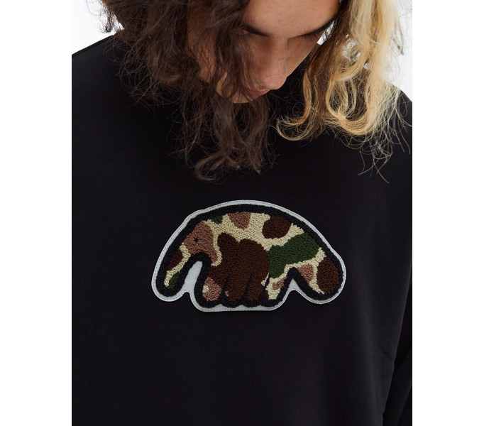 Толстовка ANTEATER Crewneck-Black-Camo-Logo черная