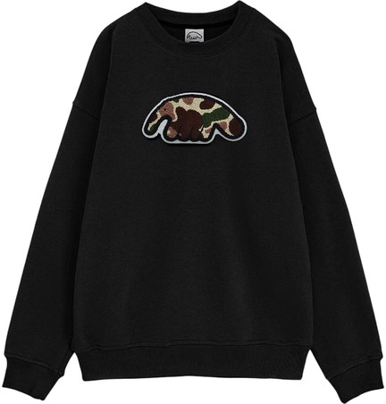 Толстовка ANTEATER Crewneck-Black-Camo-Logo черная
