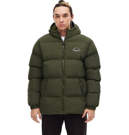 Куртка зеленая ANTEATER Downjacket-HoodedCrispy-Dark-Green