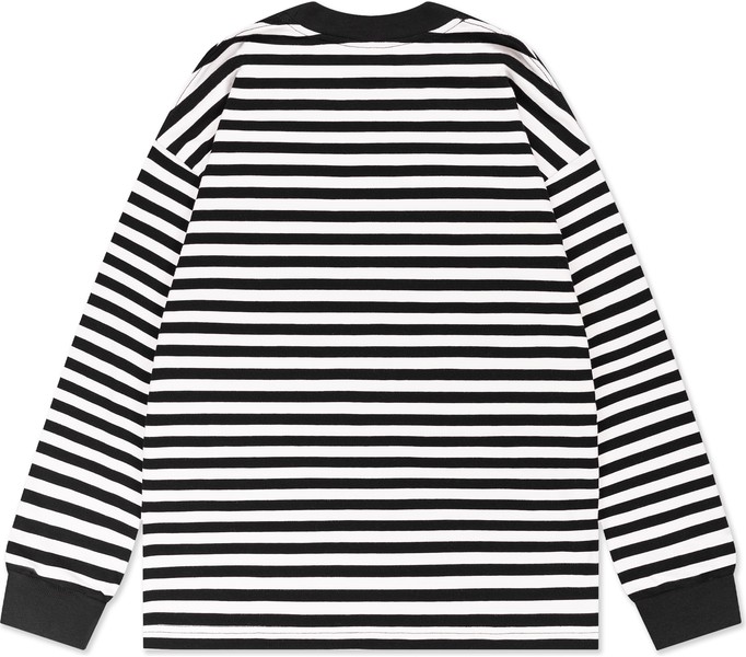 Лонгслив 1010 RLXD FIRM LS TEE бело-чёрный в полоску унисекс