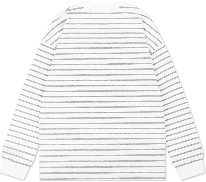 Лонгслив 155 RLXD FIRM LS TEE бело-серый в полоску унисекс