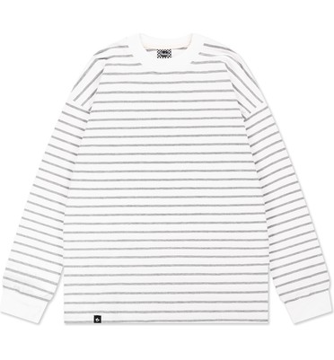 Лонгслив 155 RLXD FIRM LS TEE бело-серый в полоску унисекс