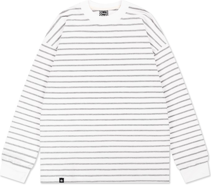 Лонгслив 155 RLXD FIRM LS TEE бело-серый в полоску унисекс