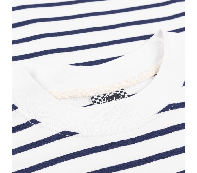 Лонгслив 155 RLXD FIRM LS TEE бело-синий в полоску унисекс