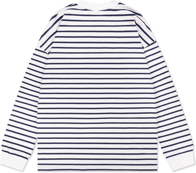 Лонгслив 155 RLXD FIRM LS TEE бело-синий в полоску унисекс