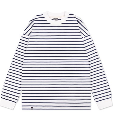 Лонгслив 155 RLXD FIRM LS TEE бело-синий в полоску унисекс