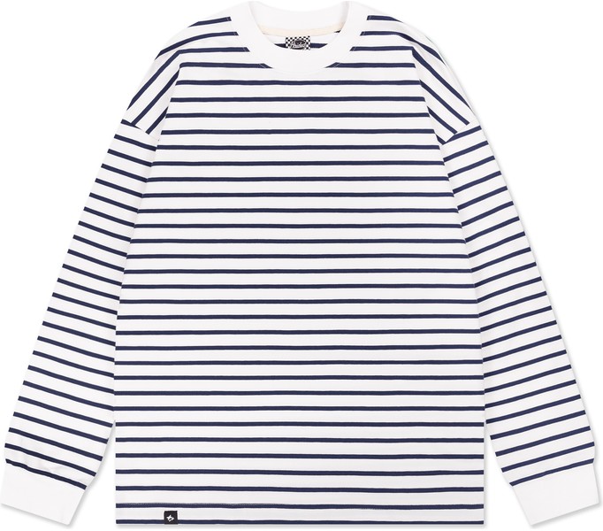 Лонгслив 155 RLXD FIRM LS TEE бело-синий в полоску унисекс