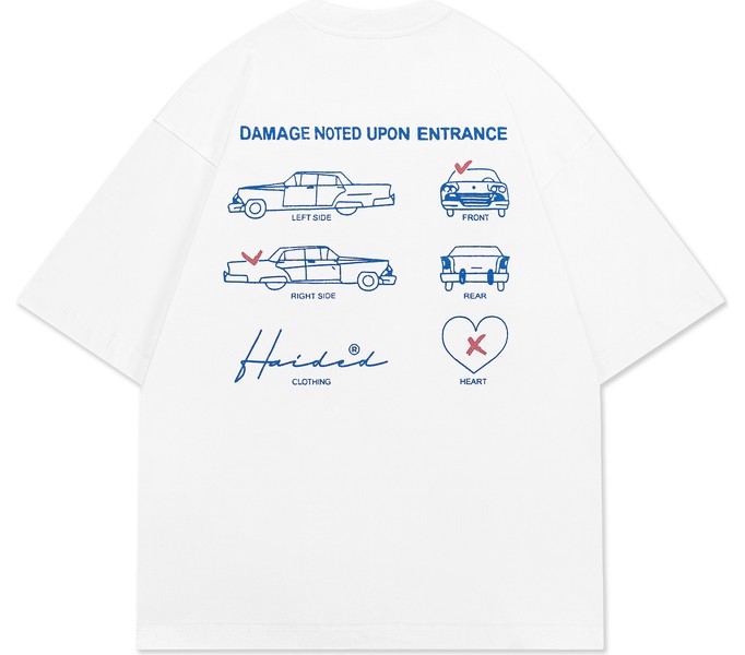Футболка DAMAGE RLXD HW TEE белая унисекс